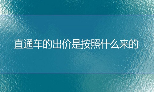 淘宝代运营-直通车的出价是按照什么来的