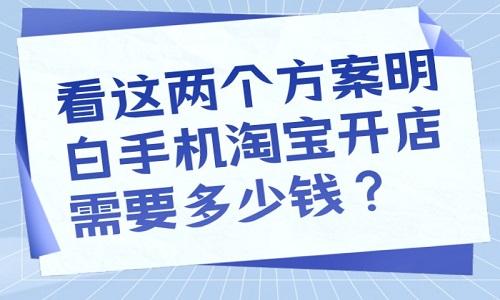 看这两个方案明白手机淘宝开店需要多少钱？
